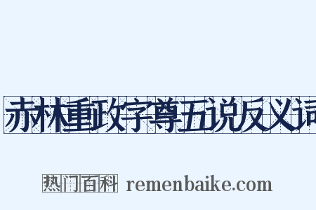 赤林重政字尊五说反义词是什么意思的图片